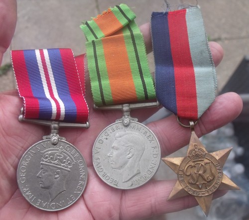 Genuine ww2 medal trio war - ww2, trio,