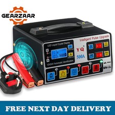 12V/24V 500A Automatic Car Battery Charger Intelligent Pulse Repair Charger UK