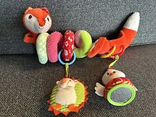Red Fox Cot Crib Buggy Spiral Toy Rattle & Mirror Sensory Toy Free Postage