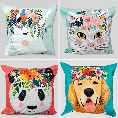 Floral animal cushion cover - animal,