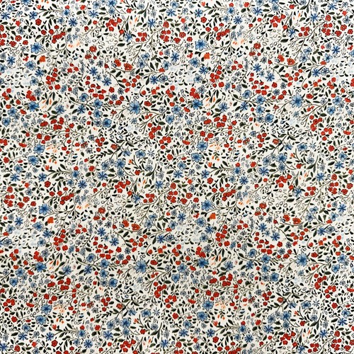 Cotton fabric blue red - cotton, &