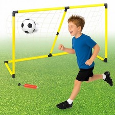 Football Goal Play Set Soccer Net Ball Inflatable Hand Pump Fun  Activity Kids