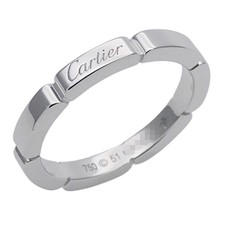 Cartier ring for women, 750WG, Maillon Panthere, white gold, #51, size 11, polis