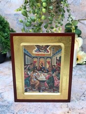 The Last Supper Jesus Christ Hanging Icon Style Religious Wall Plaque Decor