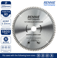 255mm x 30mm x 80T TCT
