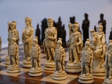 Roman Brown-Ivory Chess Set By