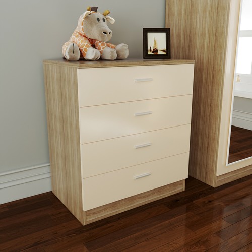 Chest drawers oak cream 4 - chest,