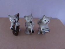 Vintage Miniature Beswick Cat Orchestras Figurines Trio 