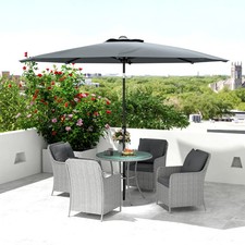 6 set Grey Round Rattan Garden