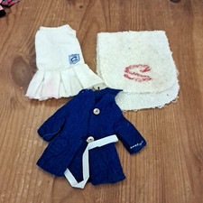 Sindy Tennis Dress Towel Bath Mat & Blue Belted Jacket Vintage Charity Sale H