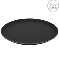 6x Round Non-Slip Serving