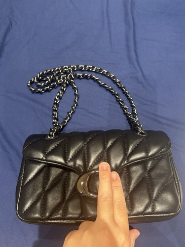 Black quilted shoulder bag - , w/