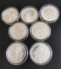 India Wildlife St. Helena One Ounce Cash 2019-2024 full set 7 x 1oz .999 Silver