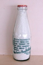 milk bottle  lovely old Barton of Tewin dairy   " Health Tonic "