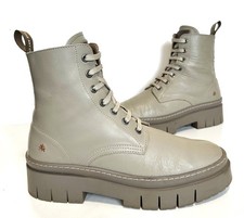 Ladies The ART Company YORK Grey Leather Chunky Ankle Boots Size UK 8 Exc Cond