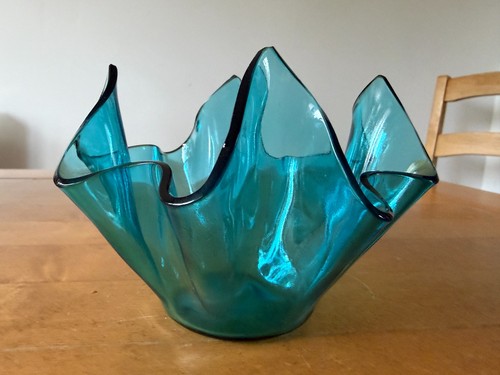 Vintage art glass - glass, handkerchief