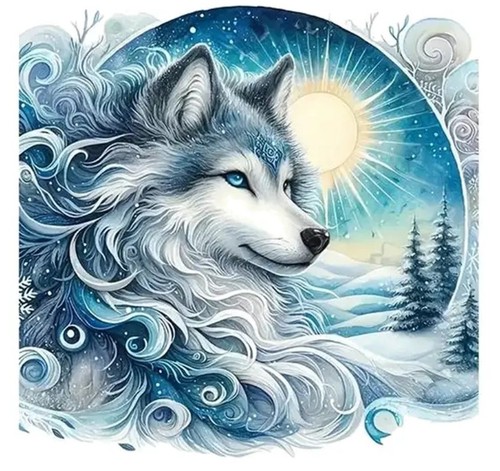 White wolf sticker - wolf, fantasy