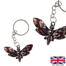 Skull Moth Keyring Death Butterfly Pendant Keychain Gothic Steampunk Punk Wings