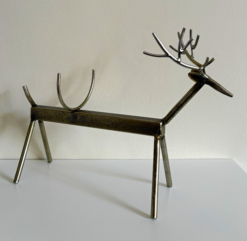 Festive reindeer metal wine - festive,