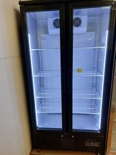 Commercial Husky Double door upright bottle display chiller model CUB500H.