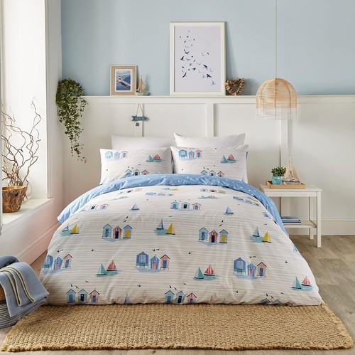 Beach huts duvet cover - beach,