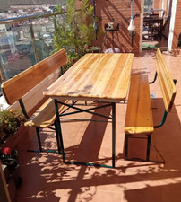Wooden Beer Table 2 Bench Set