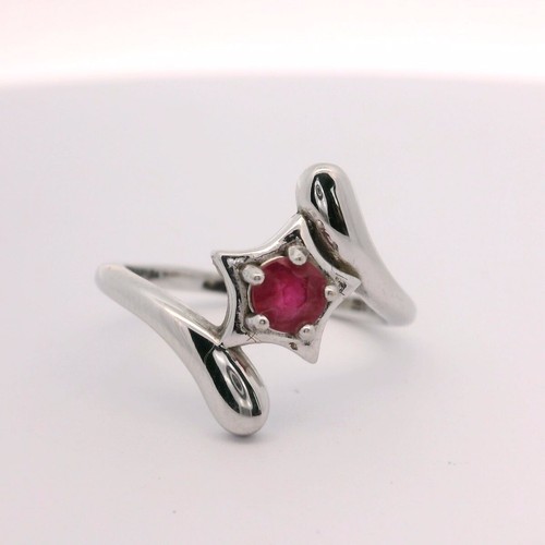 Sterling silver ruby - silver,