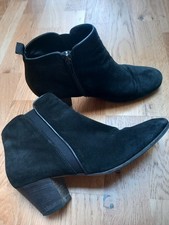 Russell & Bromley Aquatalia Black Suede Ankle Boots, Size EU 39 / UK 6