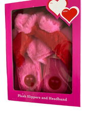 Plush Slippers And Headband