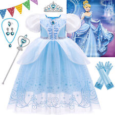 Girls Princess Lace Costume Cinderella Cosplay Fancy Dress up Kids Book Day Gift