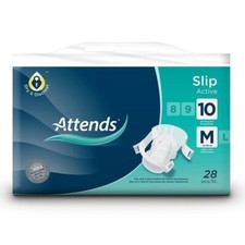 ATTENDS SLIP ACTIVE 10 MED 28/PACK