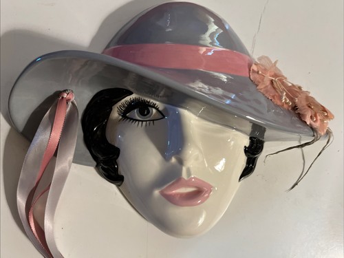 Vintage clay art ceramic face - art,