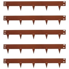 5pc Rust Steel Lawn Edging Set