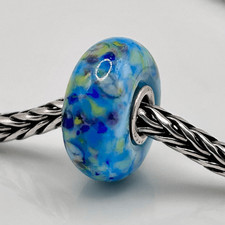TROLLBEADS Authentic TrollStone LAA Blue Lime Green Purple Confetti