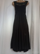 High tech Claire Campbell black dress UK 14 stretch & lace midi Dress