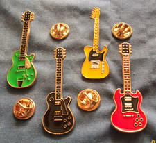 four Guitar Enamel Pin Badges.