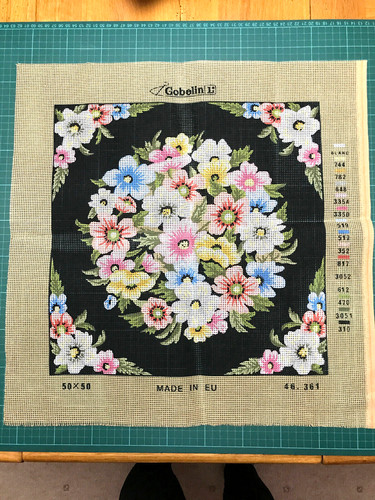 Gobelin floral wreath tapestry - wreath,