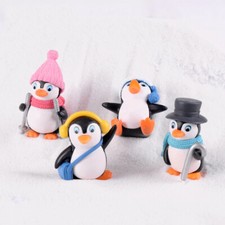 4pcs/set Mini Penguin Winter Figures Miniature Figurine DIY Crafts Christmas