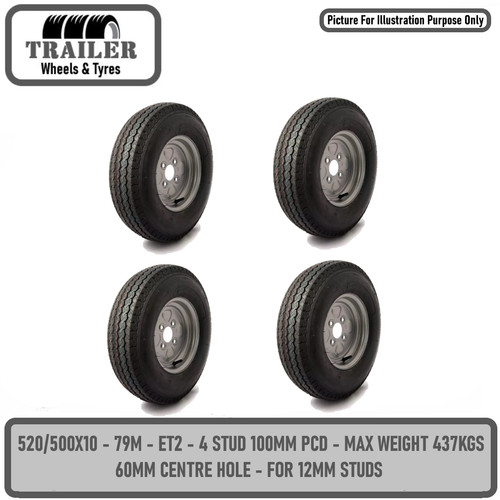 520 500x10 inch trailer wheel - 520/500x10,