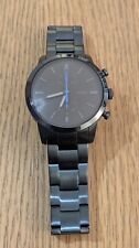 Fossil Townsman Mens Watch FS5345 Navy Blue Stainless Steel with Black Face 44mm