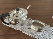 Antique EPNS Hard Soldered Teapot & Sugar Bowl Set – Hotel Silver Plate c.1920s