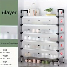 6 Tier Large Shoe Rack Stand Shoes Cabinet Storage Shelf Organiser Dustproof UK