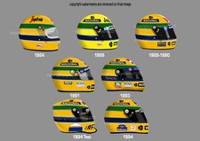  Ayrton Senna F1 Helmet Stickers Vinyl 1984 -1994 McLaren Lotus - Scuderia GP