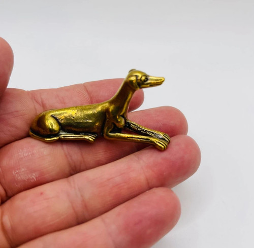 Small brass greyhound - greyhound, beagle