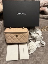 CHANEL Beige Caviar Leather