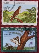 Cuba1 1978 Endemic Birds 1c+2c