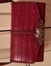 Bueno; Leather Croc Embossed Crossbody Wallet/handbag 