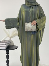 Moroccan Abaya Women Maxi Dress With Scarf Islamic Kaftan Modest Plain Dresses