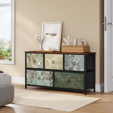 2-Tier 5 Chest Drawers for Bedroom W/Fabric Drawers Storage Hallway Storage Unit