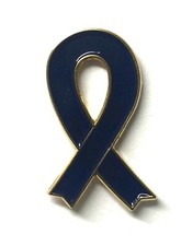 Navy Blue Ribbon Anti Bullying/Lupus/Arthritis/Cancer Awareness Pin Badge